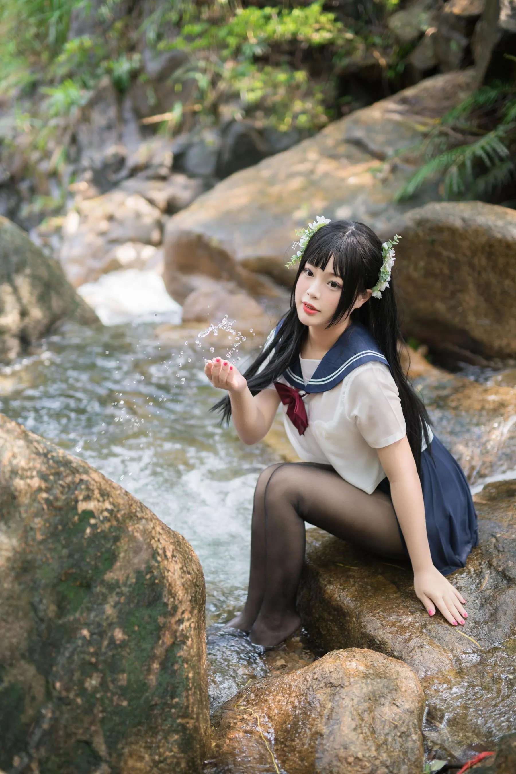 白烨 – NO.05 湿身JK-图片[24] [50P]插图7